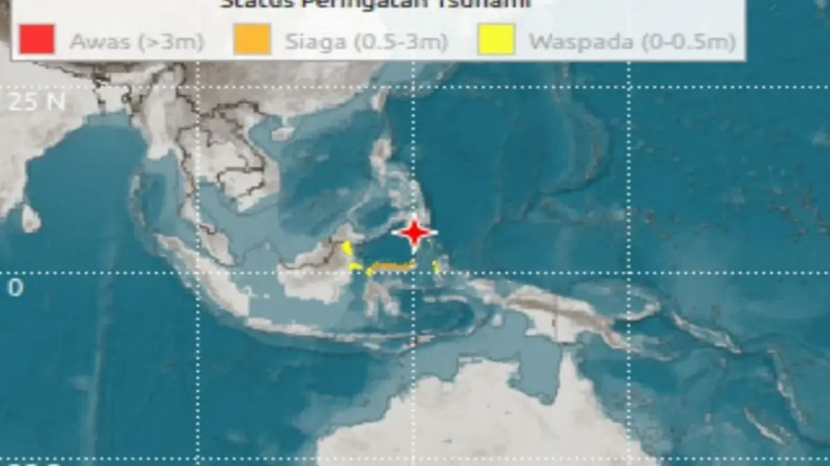 Gempa Bumi M 7,7 Guncang Filipina, BMKG Keluarkan Peringatan Tsunami untuk Sejumlah Wilayah Indonesia (BMKG)