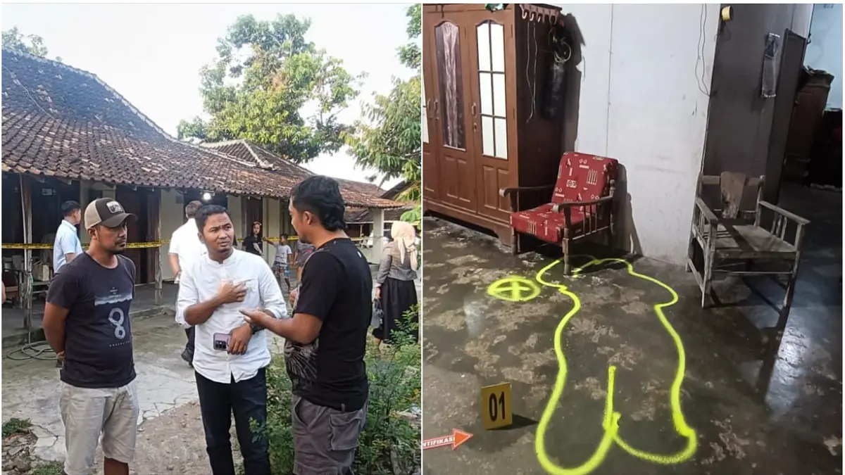 Rumah Aminah di Desa Sindon, Kecamatan Ngemplak, Boyolali dipasang garis polisi. (Foto kanan) Posisi kali pertama Aminah ditemukan dalam kondisi tak bernyawa. (ISTIMEWA)