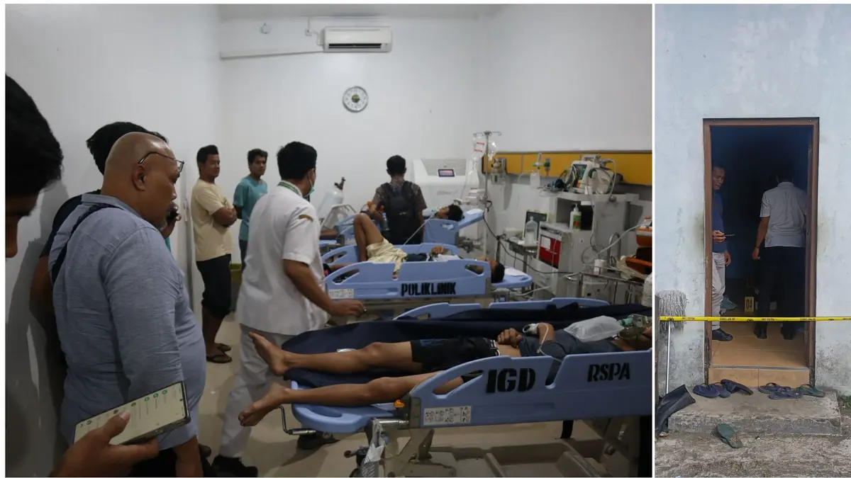 Tiga pekerja kandang ternak ayam di Desa Sampetan, Gladagsari, Boyolali saat menjalani perawatan intensif di RSUD Pandan Arang Boyolali, Selasa (9/6/2026). Foto kanan, ruangan tempat korban ditemukan dalam kondisi pingsan. (ISTIMEWA)