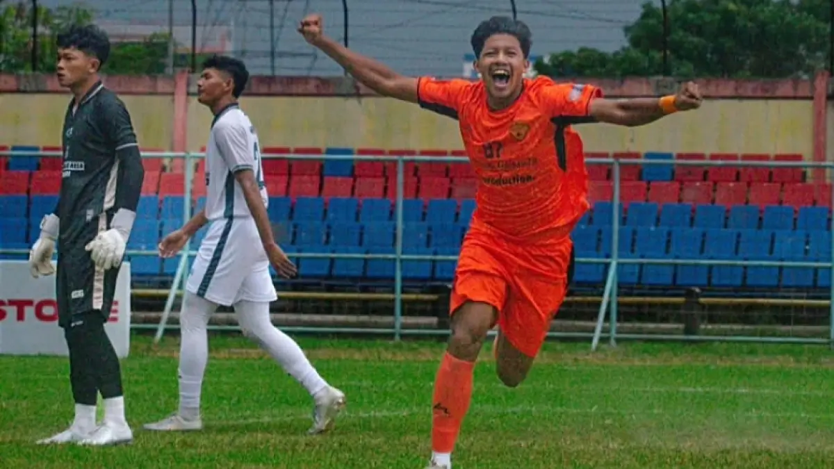 Pemain Makassar City merayakan golnya di Liga 4 Nasional. (Dok. Makassar City) 
