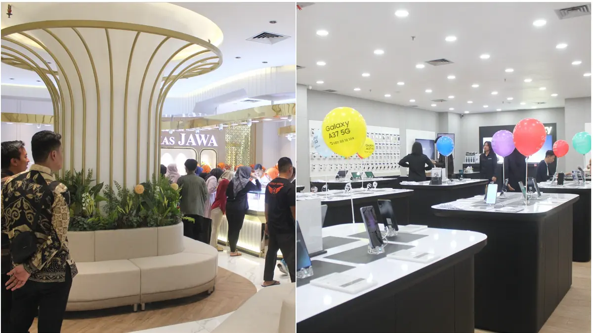  Toko Mas Jawa dan Samsung Store yang kini hadir dengan konsep baru, area yang lebih luas, serta tampilan store yang lebih modern di Ground Floor NEO Solo Grand Mall. (DOK.NEO SOLO GRAND MALL)