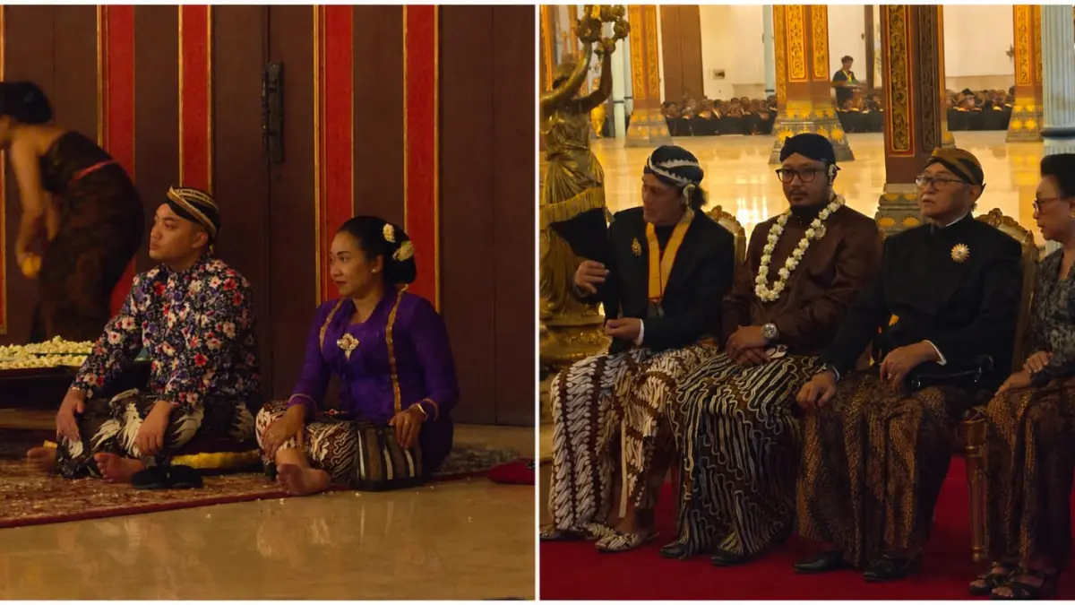 SISKS Paku Buwono XIV Purboyo dan SISKS Paku Buwono XIV Mangkubumi saat menghadiri prosesi Jepang kirab Malam 1 Suro. (Istimewa)