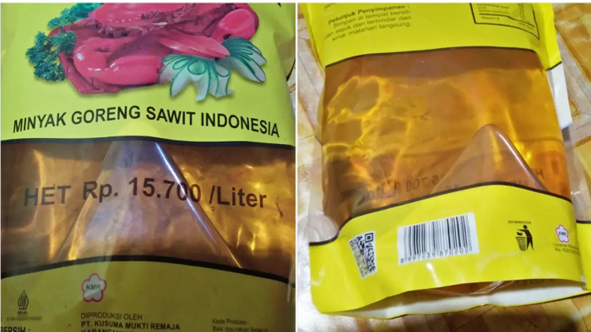 Minyakita bantuan CPP yang dibagikan di Kismantoro Wonogiri masih utuh. (Dok. Warga)
