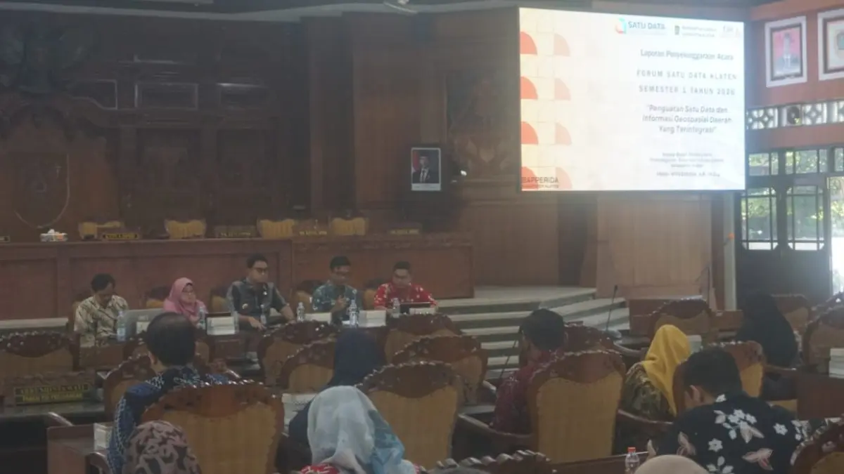 Kegiatan Forum Satu Data Klaten Semester 1 Tahun 2026 di Gedung Paripurna DPRD Klaten, Jumat (19/6/2026). (Angga Purenda/Radar Solo)