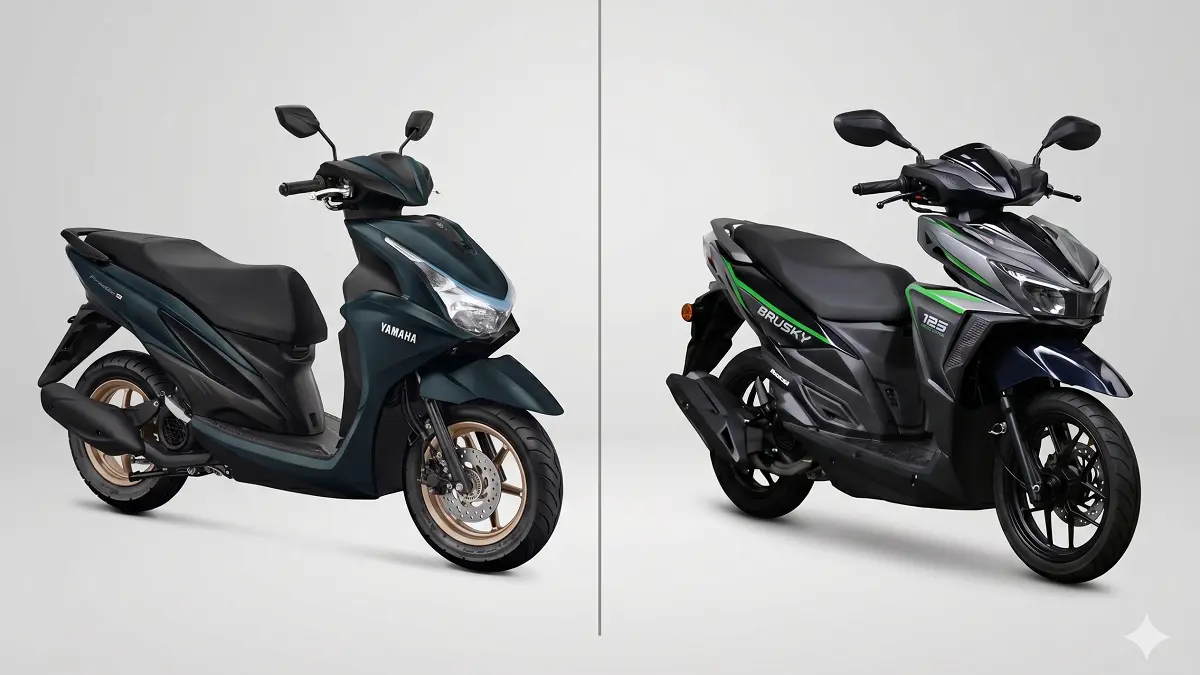 Selisih Harga Tipis! Perbandingan Kawasaki Brusky 125 dan Yamaha FreeGo 125, Ini Kelebihan Masing-Masing