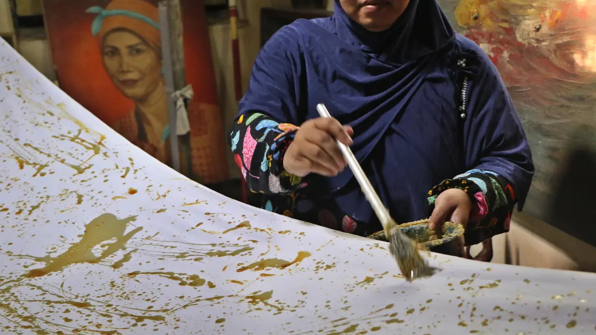 Batik ciprat di Serengan, Solo. (Arief Budiman/Radar Solo) 