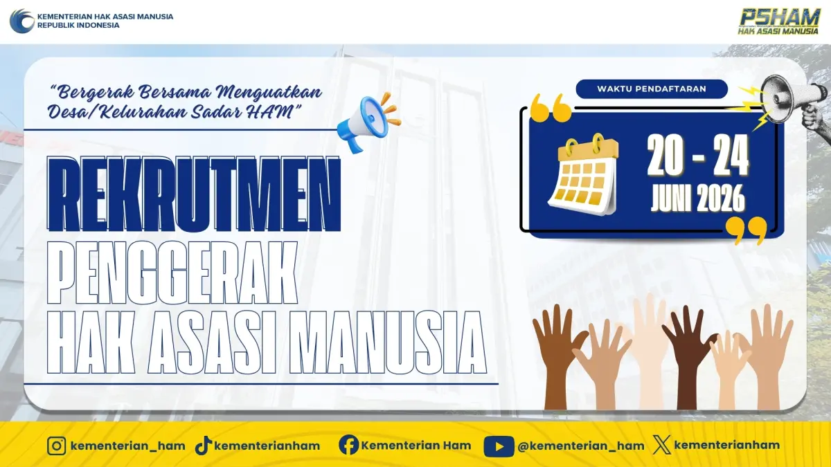RESMI Dibuka! Link Pendaftaran Penggerak HAM 2026, Lulusan SMA Bisa Daftar, Cek Syarat Lengkapnya