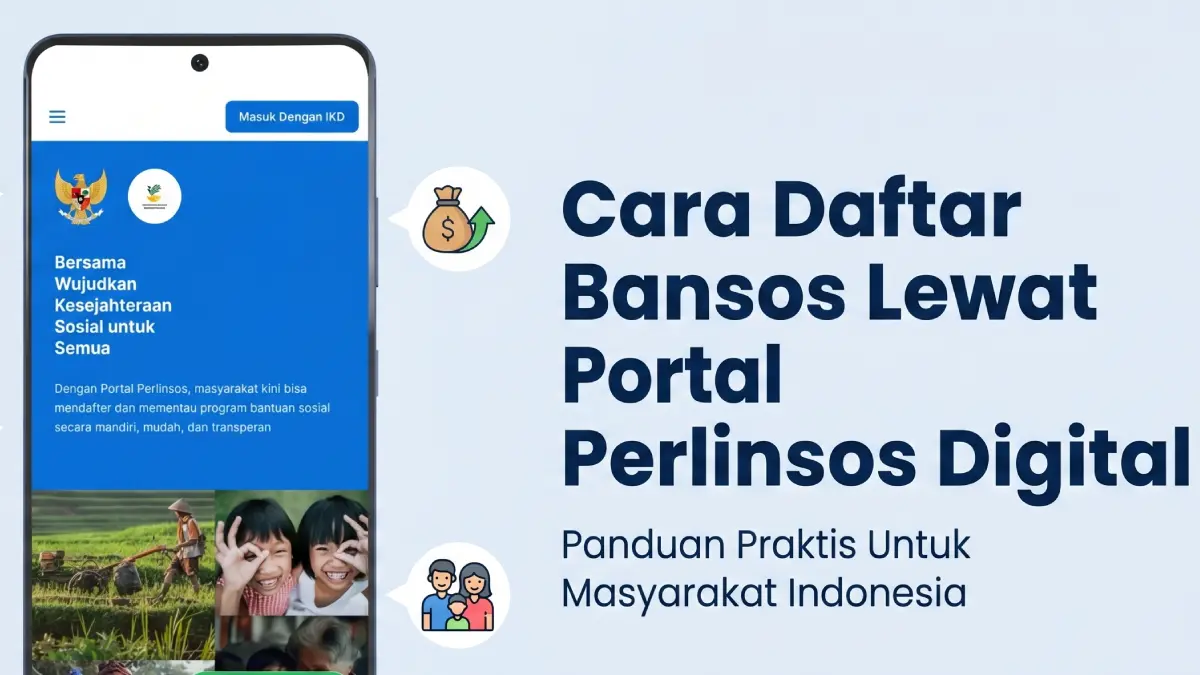 Cara daftar bansos online lewat Perlinsos Digital.
