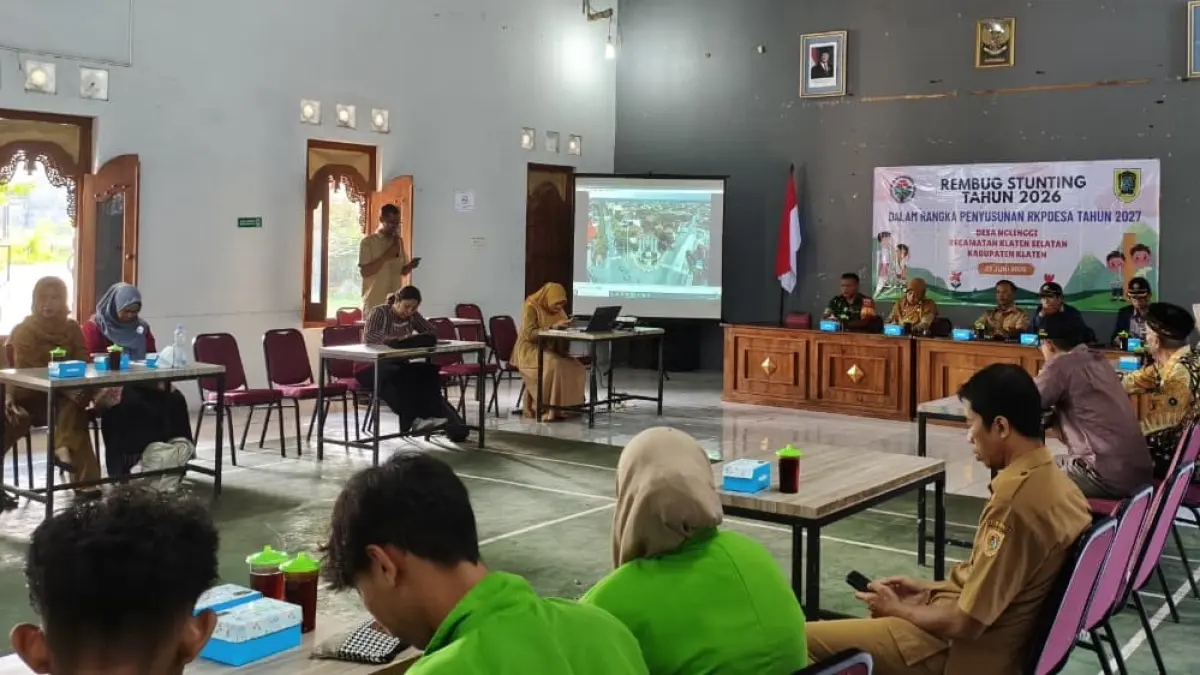 Kegiatan Rembug Stunting di aula Kantor Desa Nglinggi, Kecamatan Klaten Selatan. (Dokumentasi Kodim 0723/Klaten)