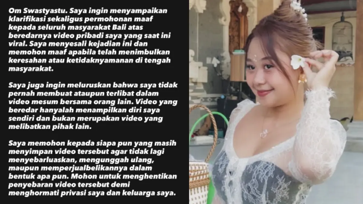 Klarifikasi Gek Diah Bali usai viral soal beredarnya video bermuatan asusila. (Instagram @gekdiahhhhh_)