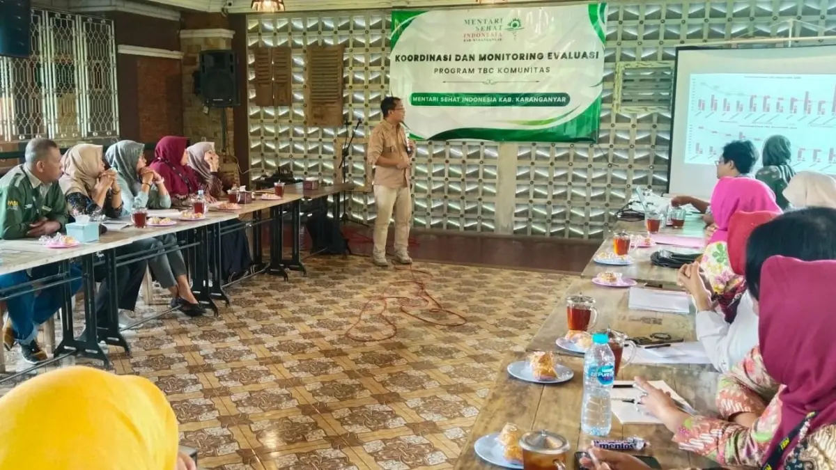 Sosialisasi pencegahan TBC yang digelar Dinkes Karanganyar, Kamis (25/6/2026). (Rudi Hartono/Radar Solo)