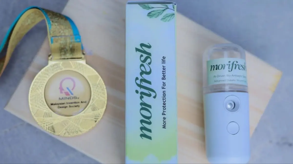 MoriFresh, nanospray untuk perawatan lukan infeksi diabetes karya mahasiswa UMS. (DOK. PRIBADI)