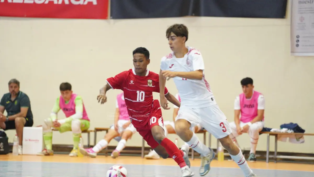 Timnas Futsal Indonesia U-17 melawan Spanyol U-17, dalam ajang IV Torneo Internacional U17 di Spanyol, Rabu (24/6/2026). (dok.AFI)