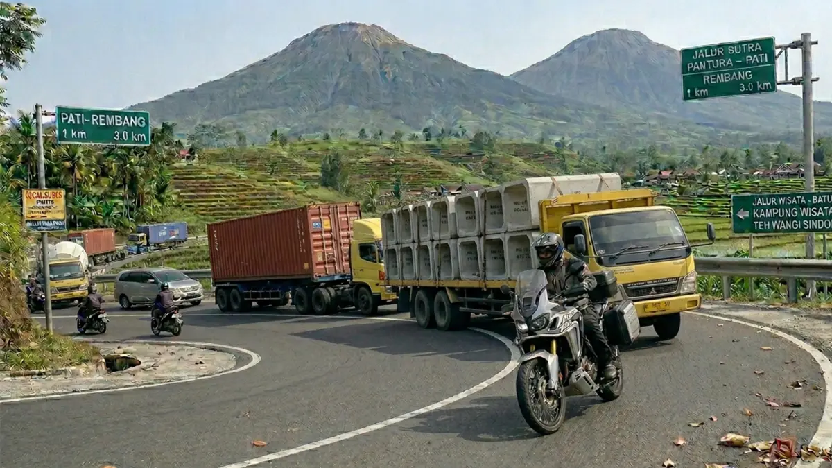 Waspada Truk Tronton, Ini Strategi Aman Berkendara di Jalur Pantura Pati–Rembang (Honda Jateng)
