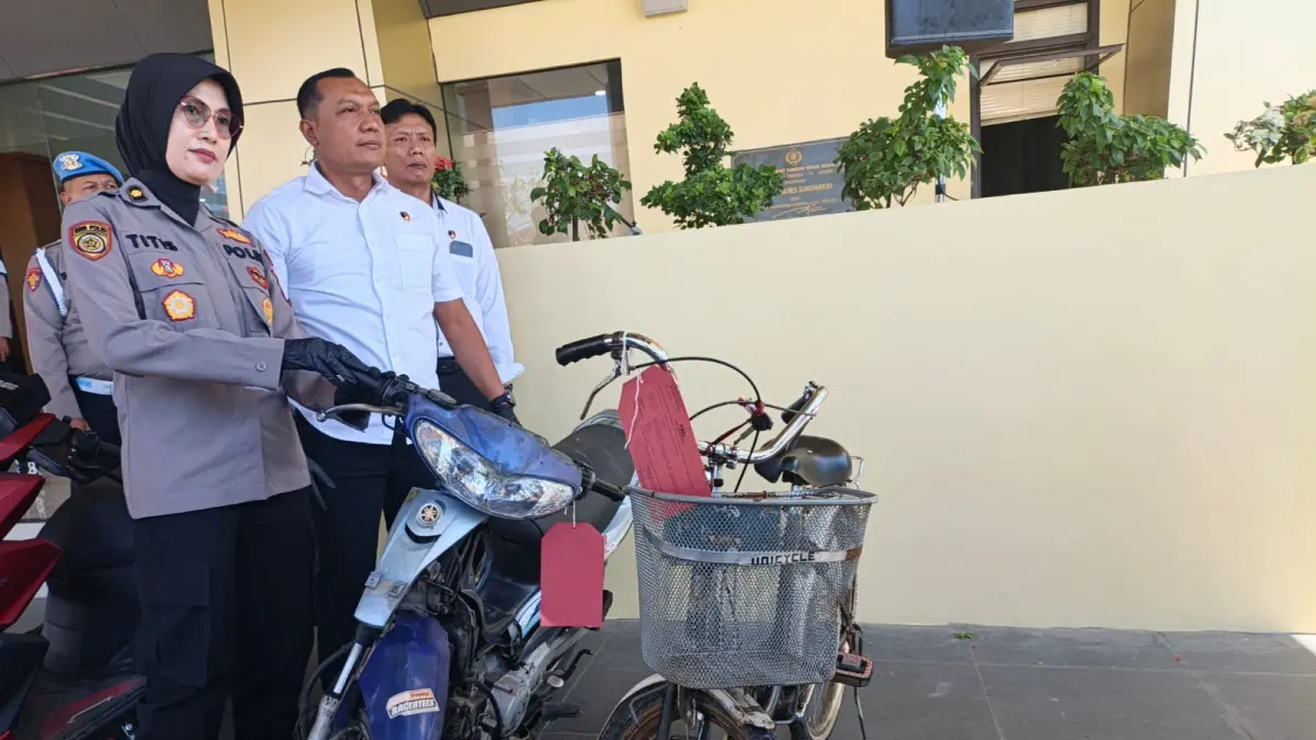 Barang bukti sepeda motor curian di Kecamatan Kartasura sudah diamankan polisi. (Iwan Kawul/Radar Solo)
