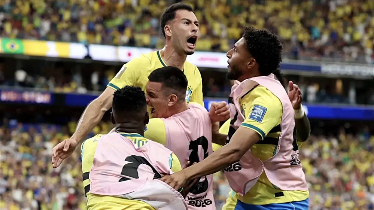 Timnas Brasil selebrasi usai cetak gol di ajang Piala Dunia 2026 (dok. FIFA) 