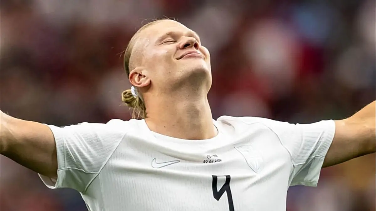 Erling Haaland antar Norwegia singkirkan Pantai Gading di Stadion Dallas, Arlington, Rabu (1/7/2026) dini hari WIB. (INSTAGRAM @herrelandslaget)&nbsp;