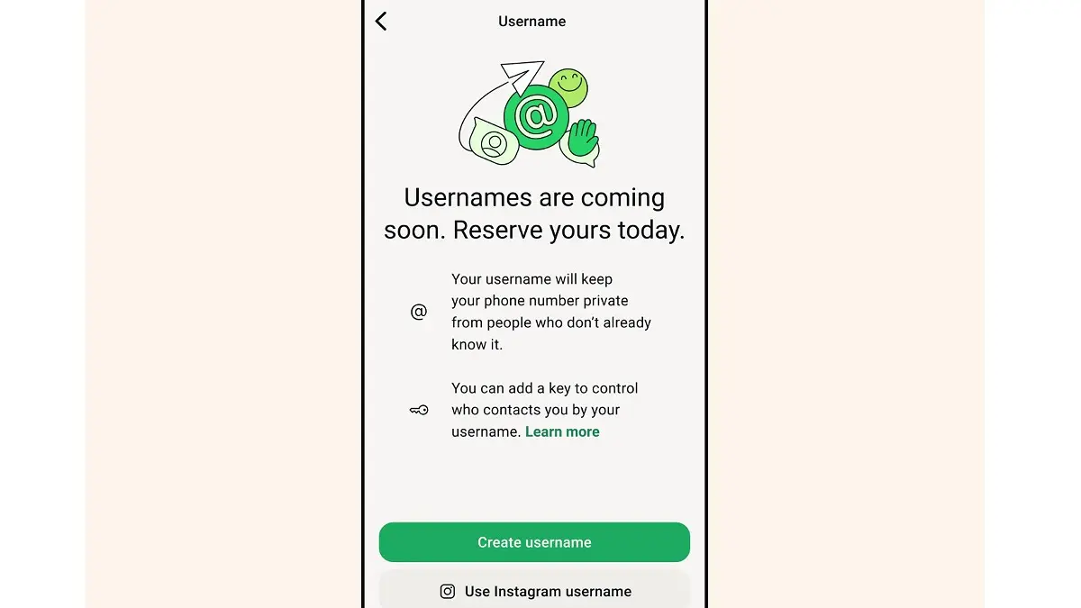 Fitur username WhatsApp.