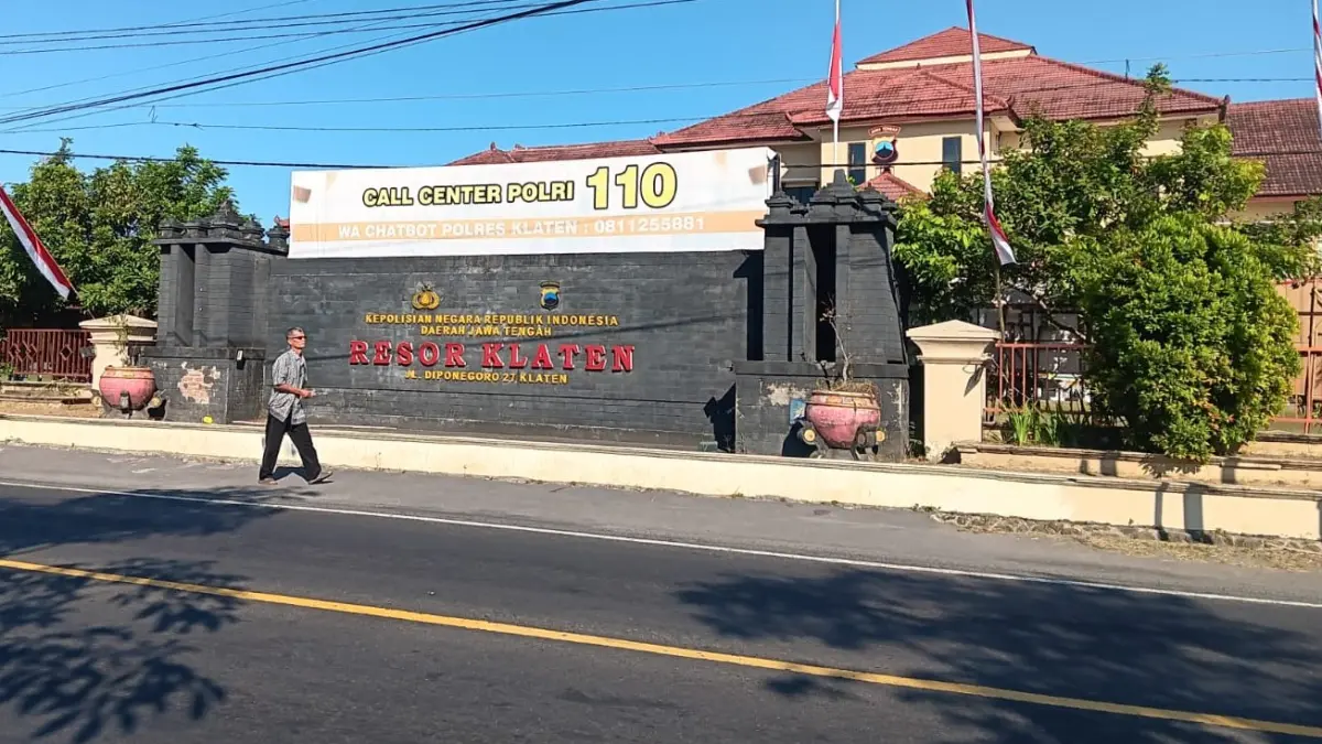 Mapolres Klaten di Jalan Diponegoro, Karanganom, Kecamatan Klaten Utara. (Angga Purenda/Radar Solo)