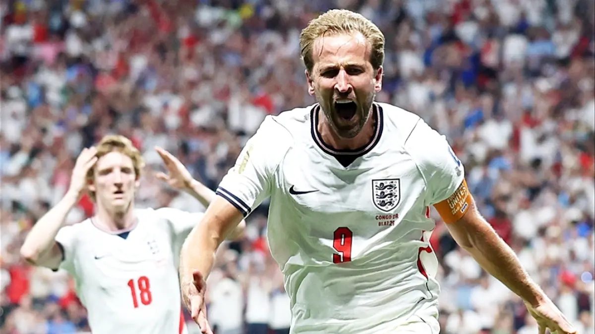Striker Timnas Inggris euforia usai cetak gol di Piala Dunia 2026. (INSTAGRAM: @England) 