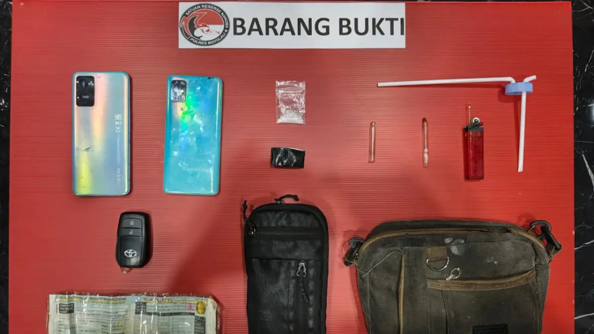 Barang bukti yang disita dari tangan EAP yang kedapatan sembunyikan sabu-sabu. (DOK.POLRES BOYOLALI)
