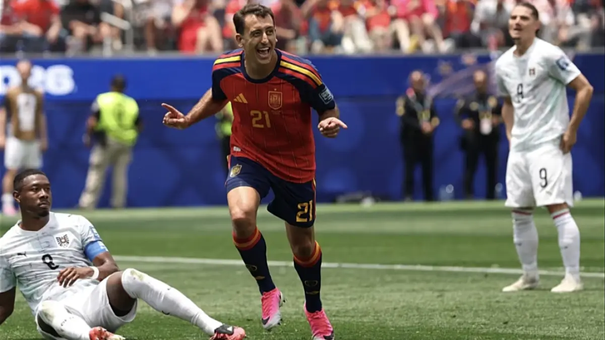 Mikel Oyarzabal cetak gol untuk Timnas Spanyol melawan Austria di Piala Dunia 2026. (Dok. FIFA) 