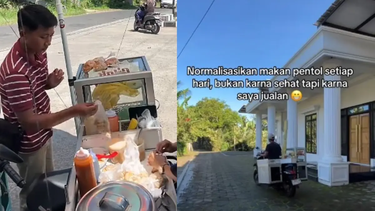 Danil Abdul Azis, sosok penjual cilok viral yang tinggal di rumah mewah Bondowoso. (TikTok immpossiblecry)