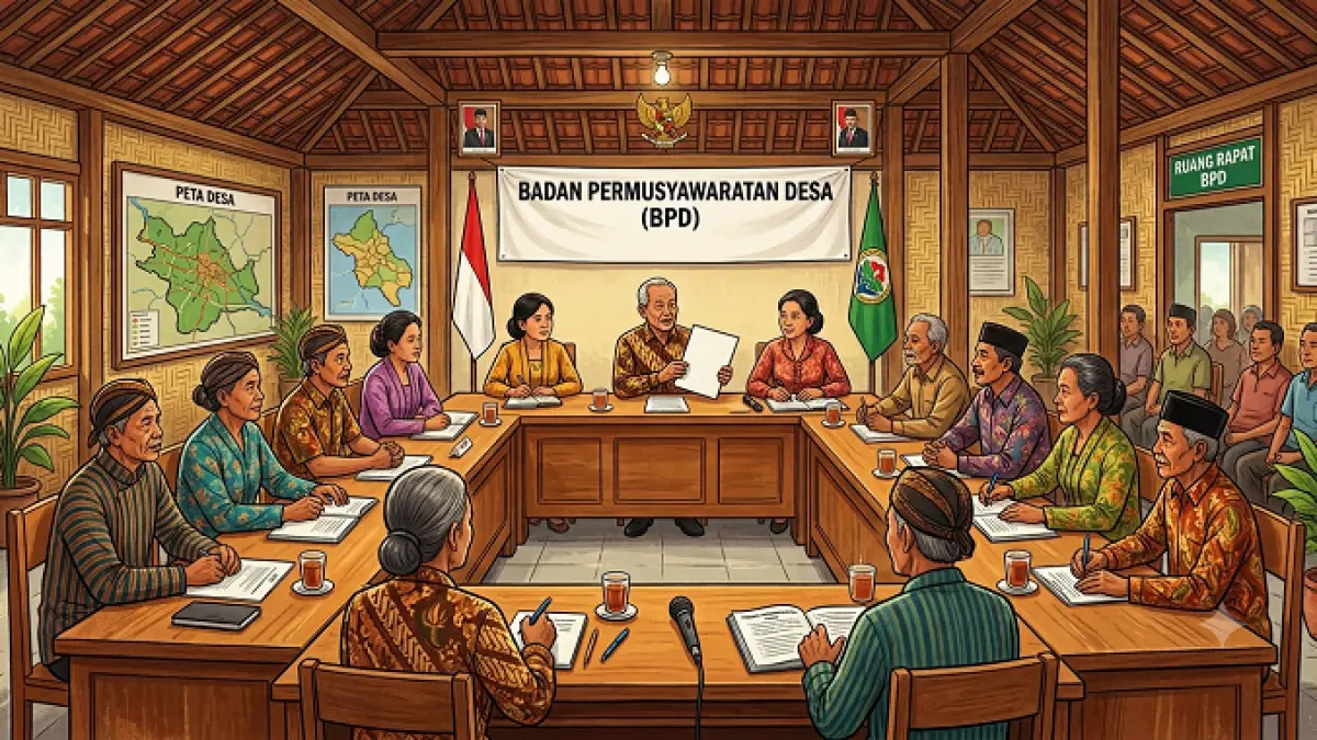 Ilustrasi Badan Permusyawaratan Desa (BPD). (AI Generated)