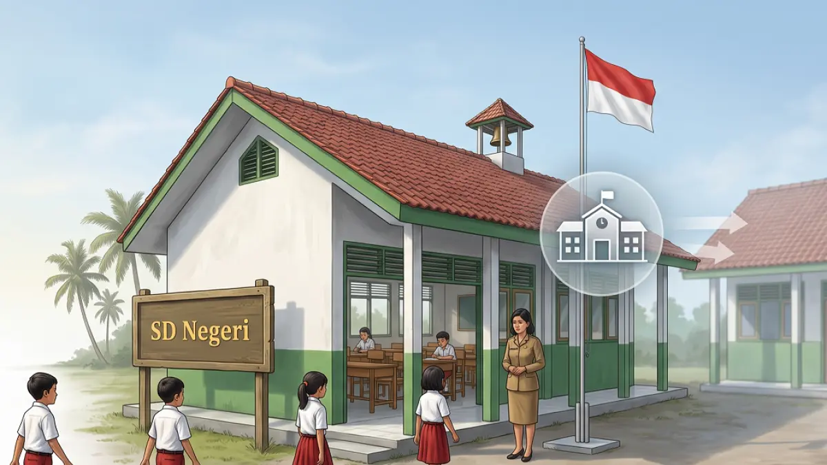 Ilustrasi regrouping SD negeri. (AI GENERATED/GEMINI)