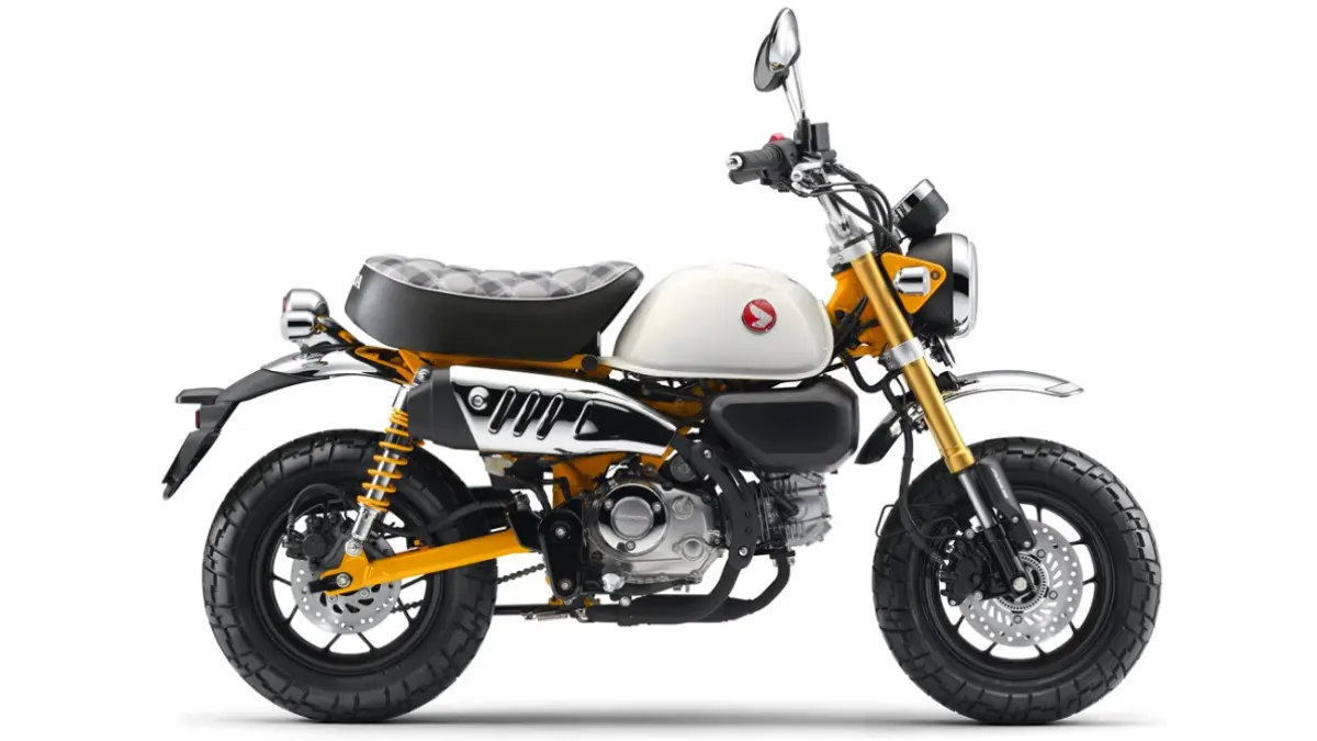 Bentuk Honda Monkey untuk tipe kombinasi warna Banana Yellow.