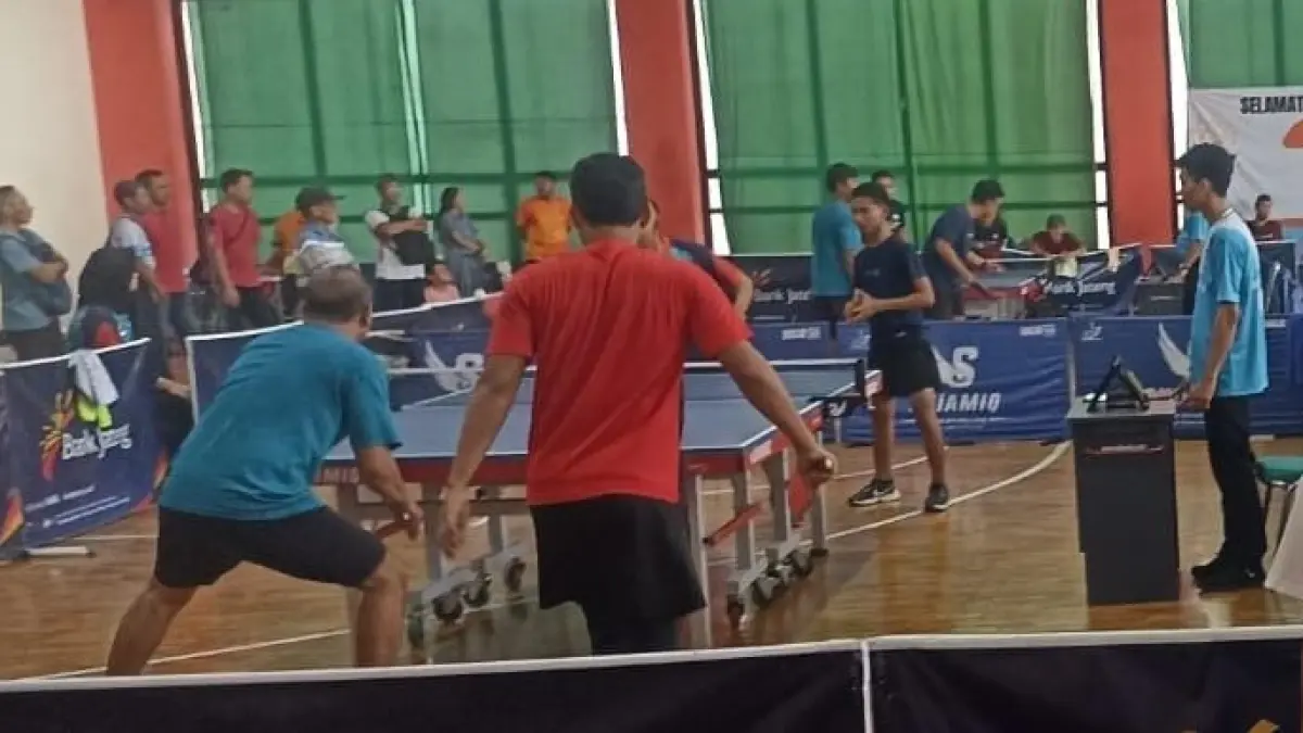 Turnamen tenis meja di Kabupaten Sragen, beberap waktu lalu. (Ahmad Khairudin/Radar Solo)
