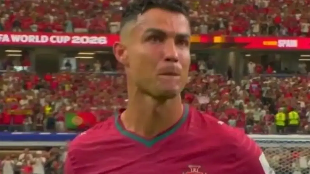 Tangisan Cristiano Ronaldo usai Portugal dikalahkan Spanyol di babak 16 besar Piala Dunia 2026, Selasa (7/7/2026) dini hari WIB.