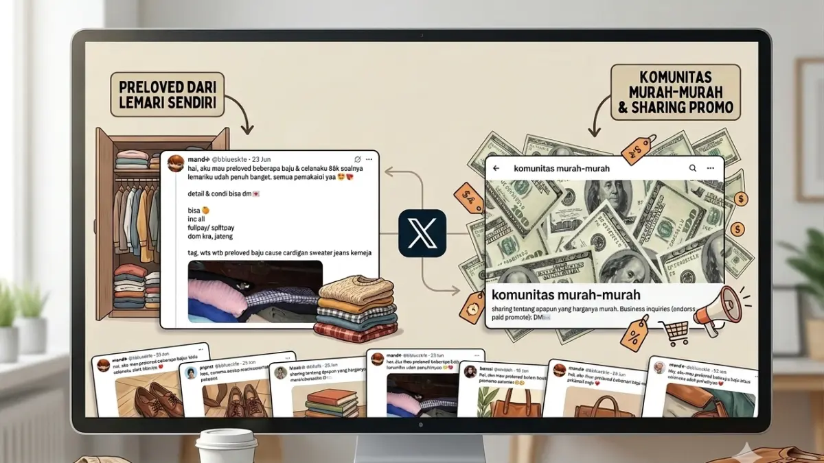 Ilustrasi Unggahan Pengguna X yang Menjual Koleksi Pribadinya dan Komunitas Murah-murah
