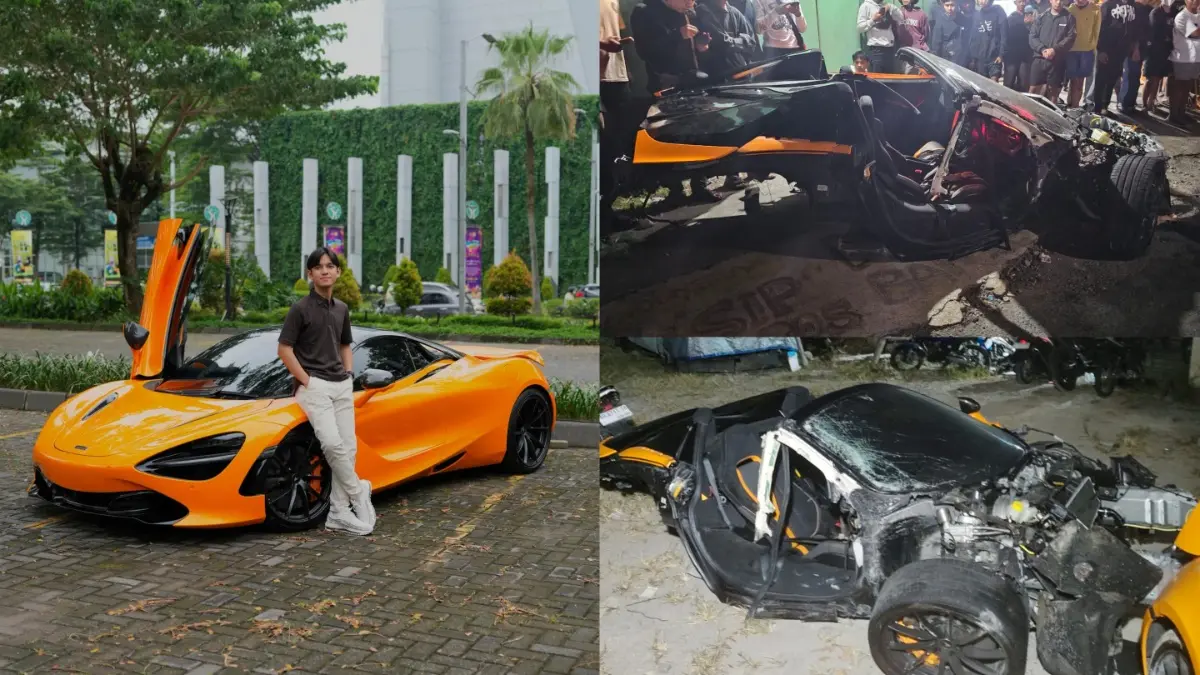 Siapa Andra ST? Youtuber Pengemudi Supercar McLaren yang Kecelakaan di Grogol Sukoharjo Bersama Content Creator Game Robby Pantjoro (DOK. SATLANTAS POLRES SUKOHARJO & instagram.com/andrastyt_)
