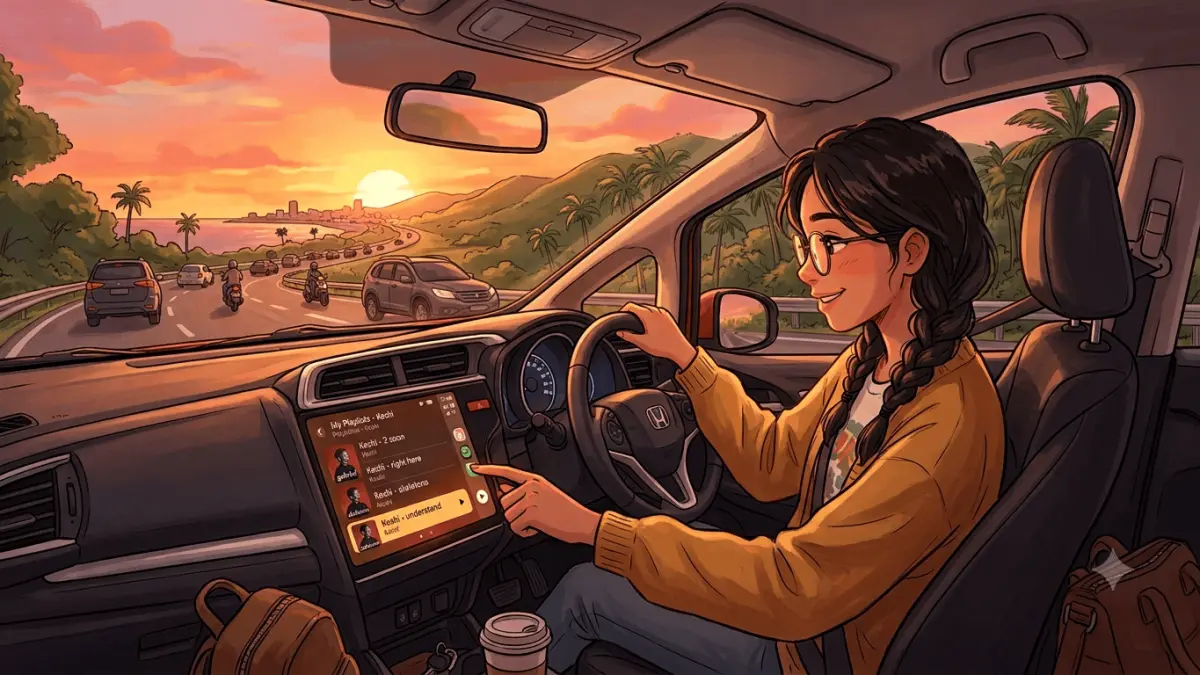 Ilustrasi Sedang Memilih Lagu untuk Menemani Perjalanan Pulang. (AI Generated)