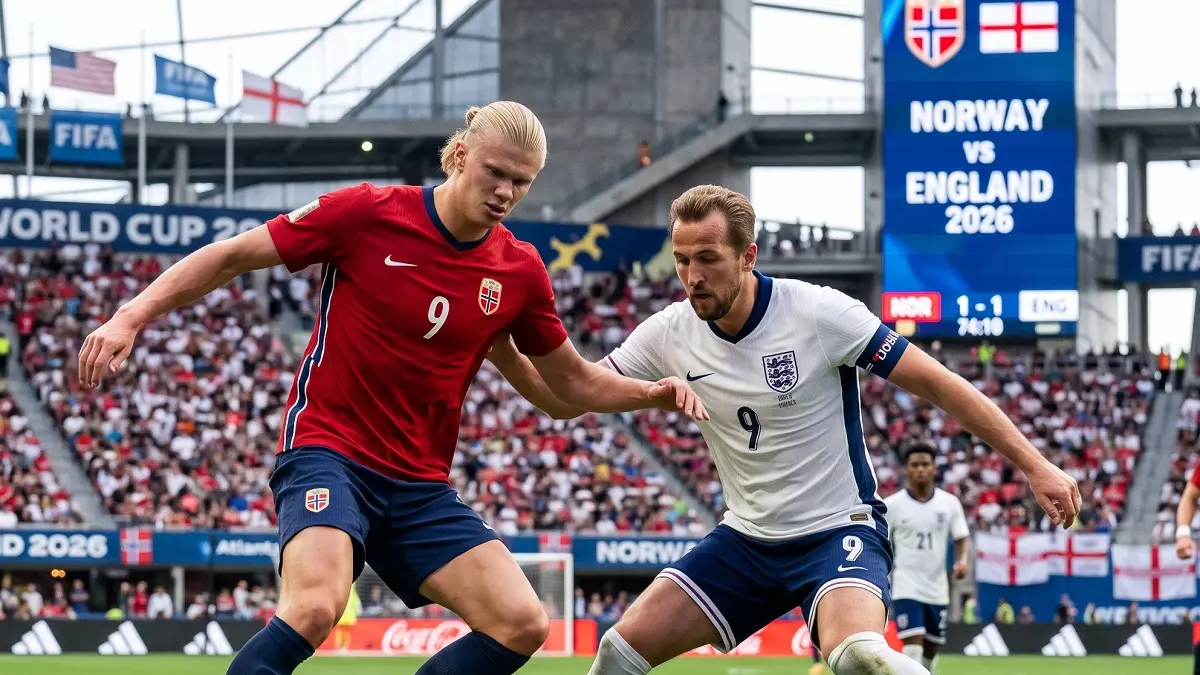 Prediksi Norwegia vs Inggris Piala Dunia 2026: Duel Erling Haaland dan Harry Kane Berebut Tiket Semifinal (GEMINI AI)