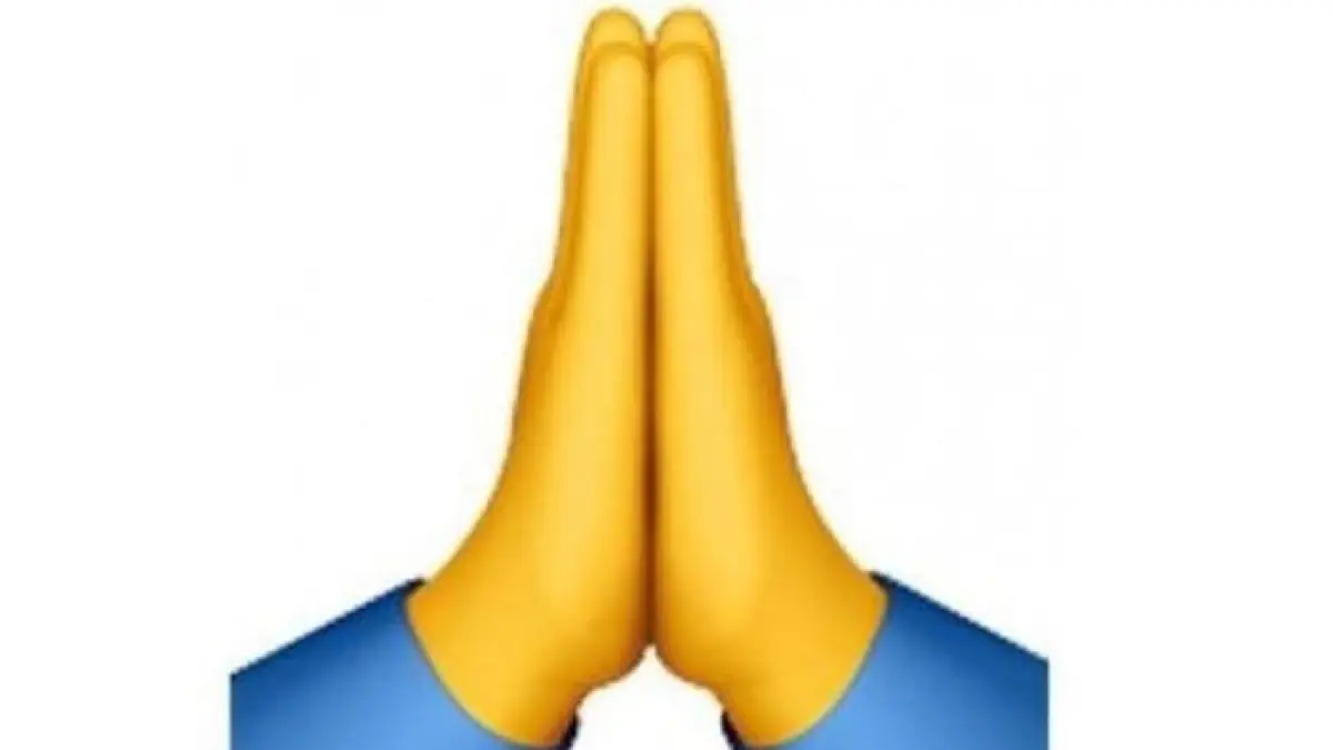 Emoji menempelkan telapak tangan. (Ist)