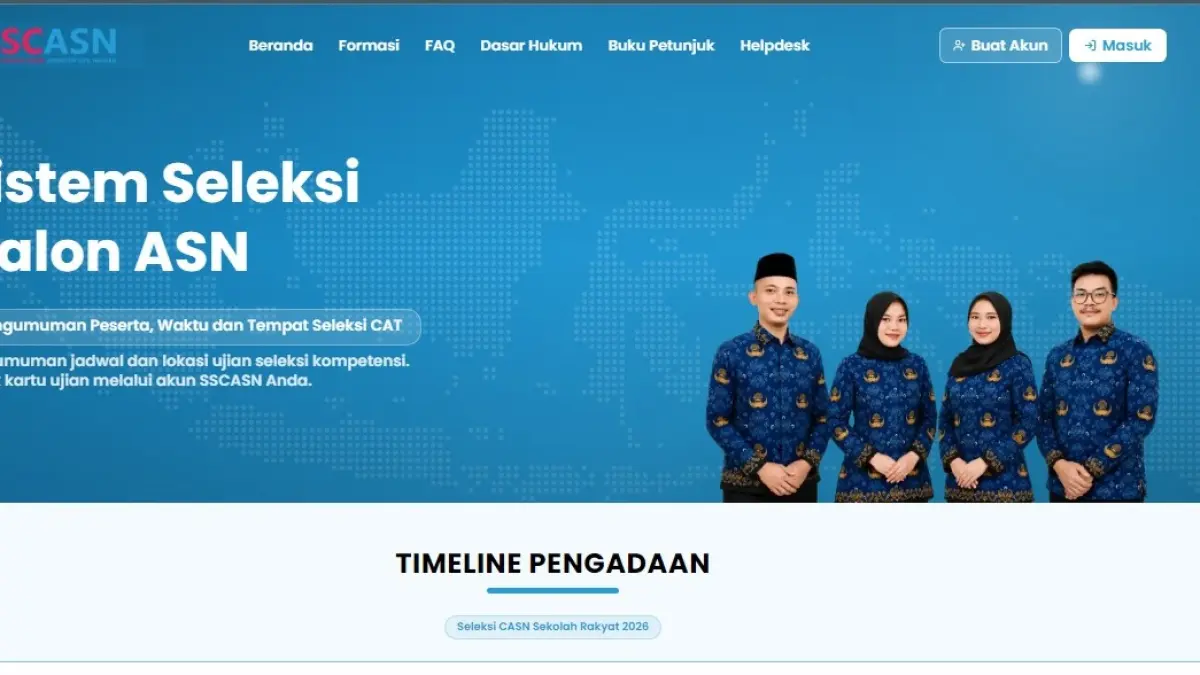Pengumuman hasil seleksi administrasi PPPK sekolah rakyat 2026 (Sumber: sscasn.bkn.go.id)