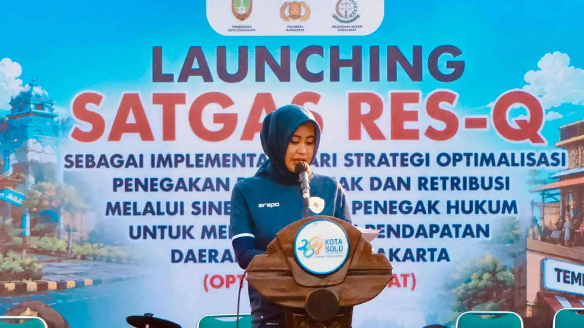 Wakil Wali Kota Solo Astrid Widayani launching Satgas Res-Q. (M Ihsan/Radar Solo)