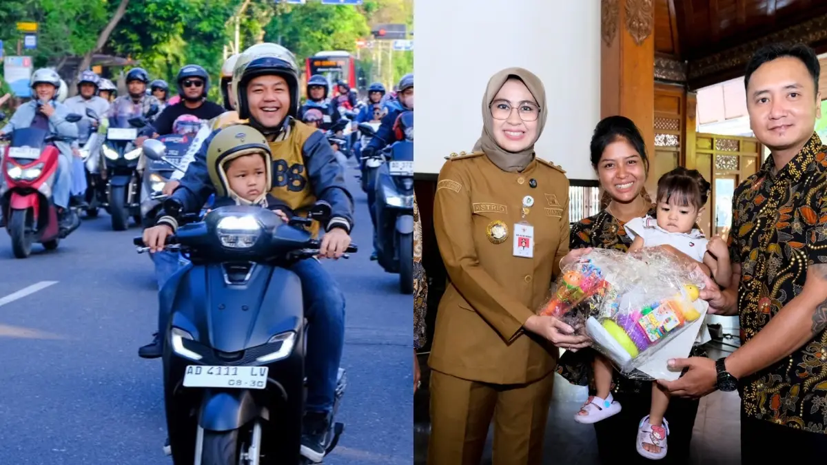 Wali Kota Solo Respati Ardi dan Wakil Wali Kota Solo Astrid Widayani gaungkan ayah hadir untuk anak. (Humas Pemkot Solo)