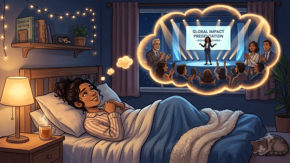 Ilustrasi Seseorang Sedang Membuat Fake Scenario Sebelum Tidur. (AI Generated)