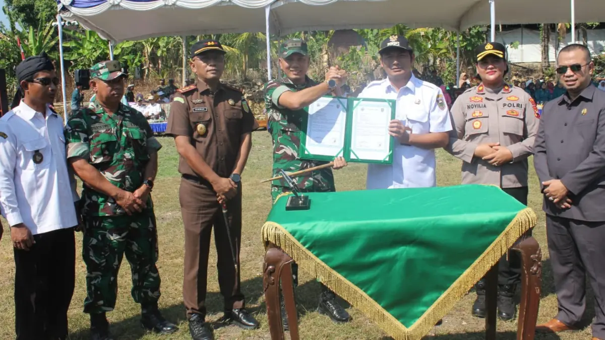 Pembukaan Program TMMD Sengkuyung Tahap III Tahun Anggaran 2026 di Lapangan Desa Bercak, Kecamatan Wonosamodro, Boyolali, Rabu (15/7/2026). (ISTIMEWA)