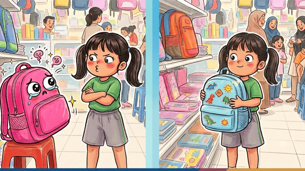 Ilustrasi Anak Perempuan yang Tidak Menyukai Warna Pink. (AI Generated)