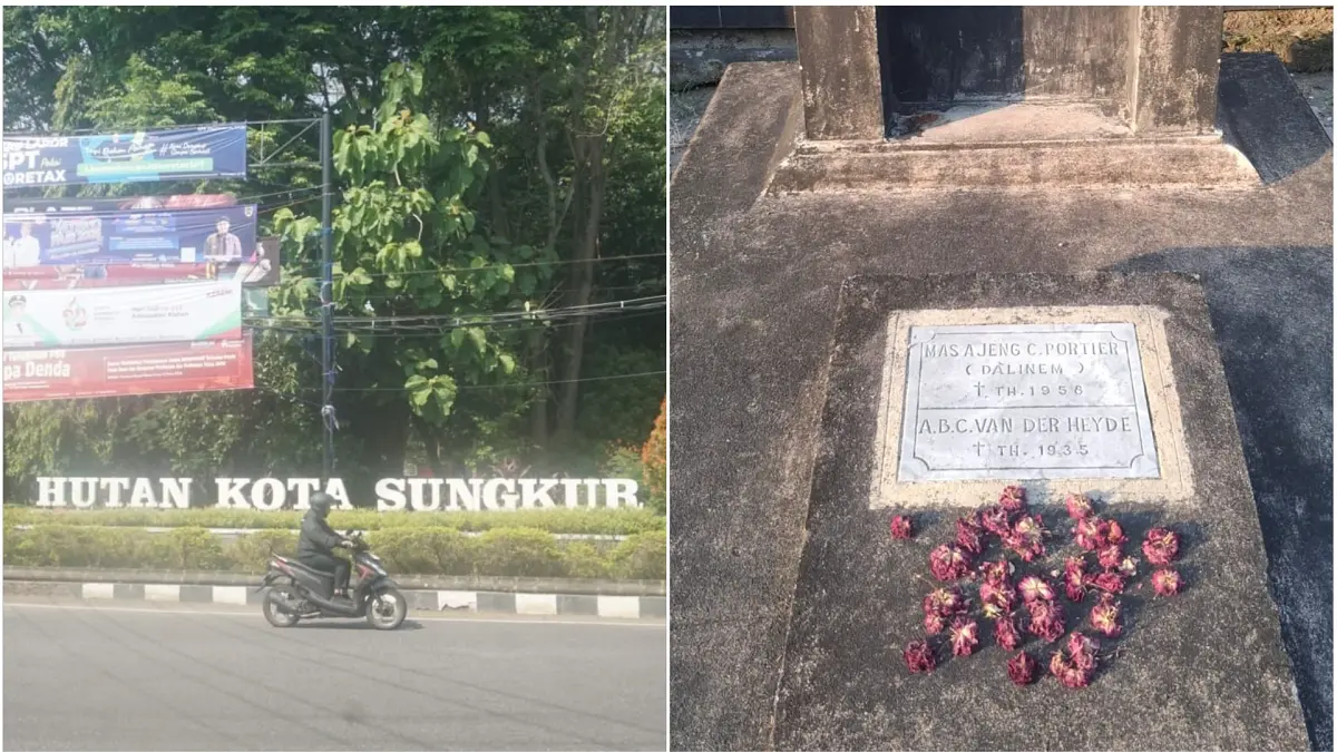 Hutan Kota Sungkur yang saat ini menjadi Ruang Terbuka Hijau di tengah Kota Klaten, Kamis (16/7/2026). Salah satu malam di Pemakaman Memento Mori. (ANGGA PURENDA/RADAR SOLO-DOK. KLATEN LAMPAU)

