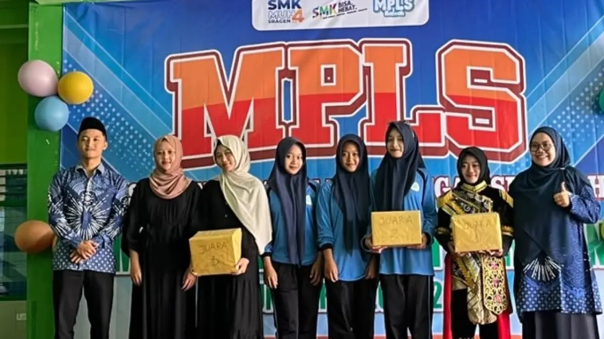 MPLS di SMK Muhammadiyah 4 Sragen berlangsung meriah dan ramah. (Ahmad Khairudin/Radar Solo)