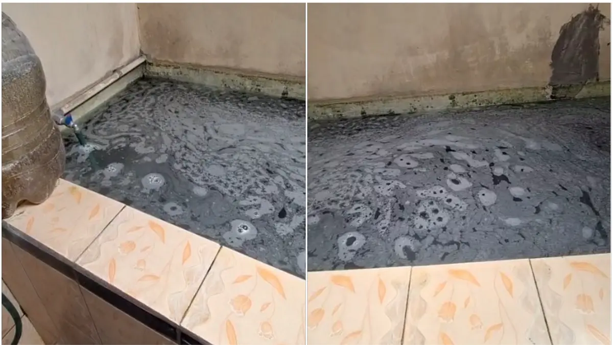 Pelanggan PDAM di Dukuh Kenteng, Desa Penggung, Kecamatan Boyolali Kota, mengeluhkan kualitas air yang mirip limbah, Selasa (21/7/2026). (TANGKAPAN LAYAR)