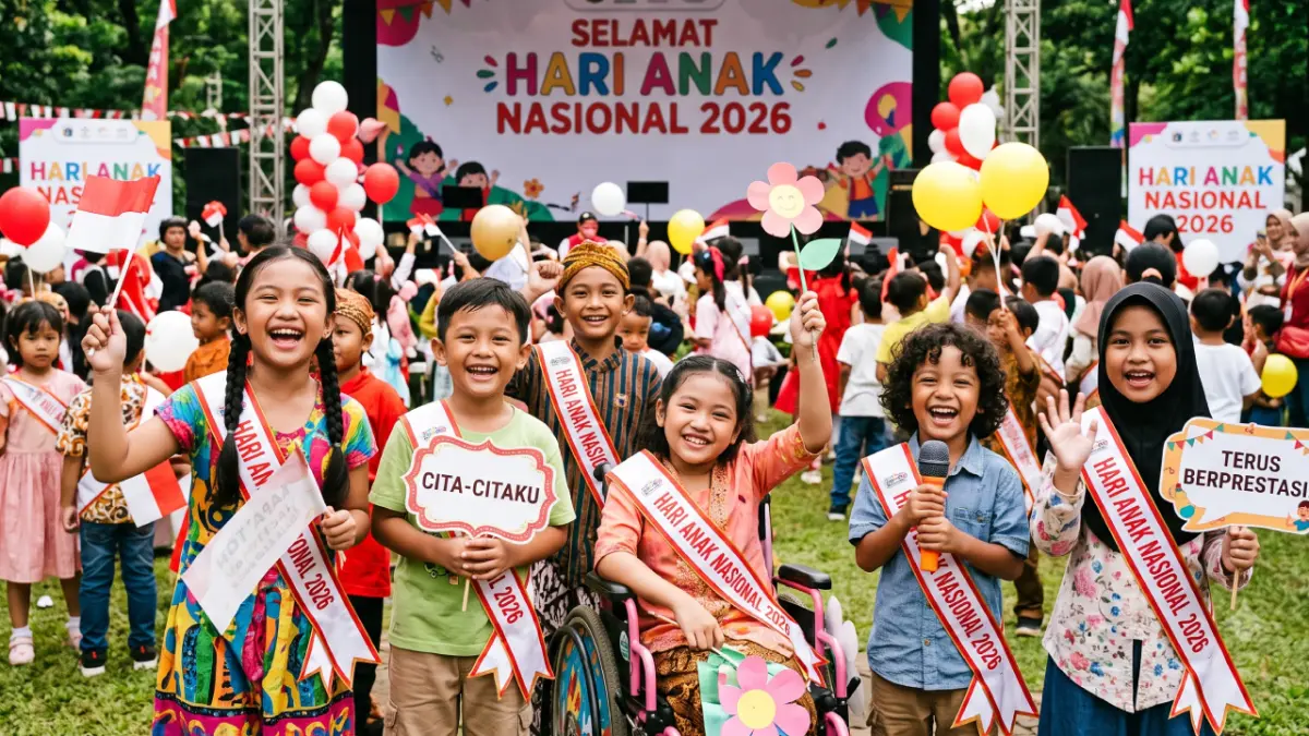 Ilustrasi Hari Anak Nasional 2026.