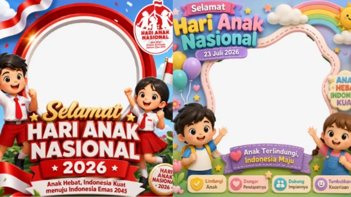 Twibbon Hari Anak Nasional 2026. (twibbonize.com/datadikdasmen, Meygi Ghassani) 
