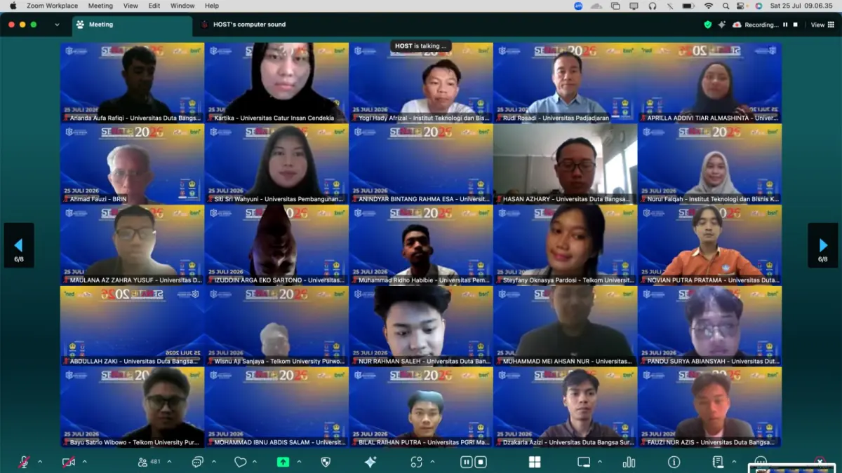 Tahun ini, SENATIB diikuti oleh 430 peserta dengan 286 pemakalah yang berasal dari 20 institusi, mulai dari Universitas Duta Bangsa Surakarta, Universitas Telkom, Universitas Padjadjaran, Universitas Komputer Indonesia, Universitas Baturaja, UPN Veteran Jawa Timur, Institut Teknologi dan Bisnis Kalla, hingga BRIN. (DOK.UDB) 