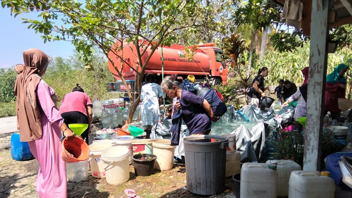 BPBD Boyolali distribusikan ratusan ribu liter air bersih ke wilayah terdampak kekeringan. (DOK.BPBD BOYOLALI)